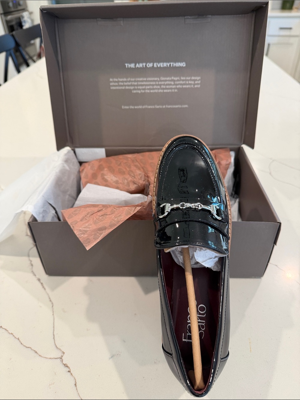 Franco Sarto Black Patent Platform Loafers